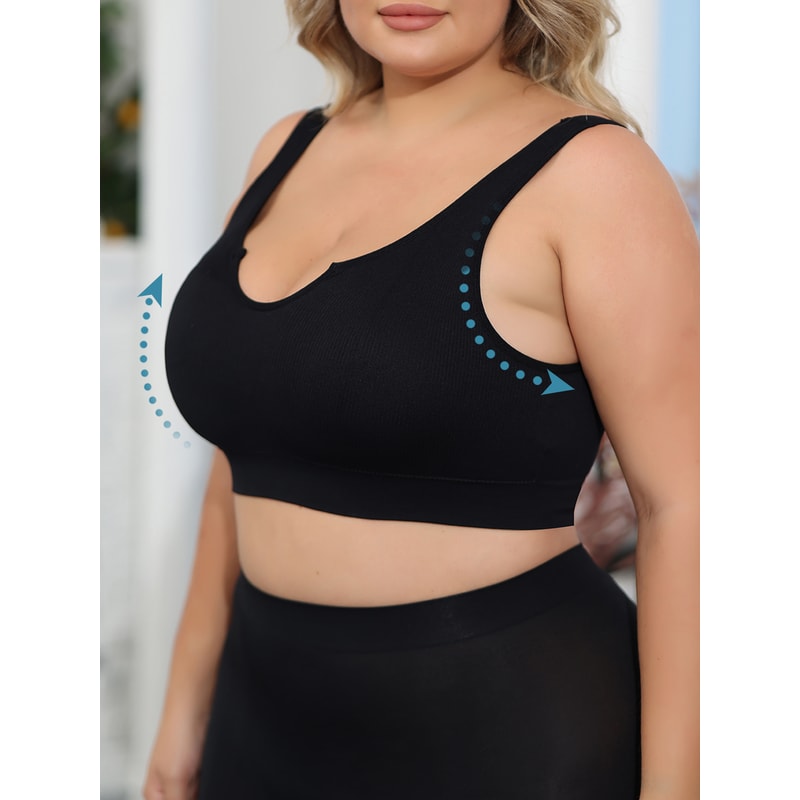 Comfort Curve Plus Size Full Coverage Wire Free Bra Supportive & Comfortable Bra for Side Support, No Underwire