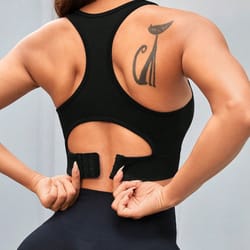premium womens longline racerback padded workout sports bra tank top