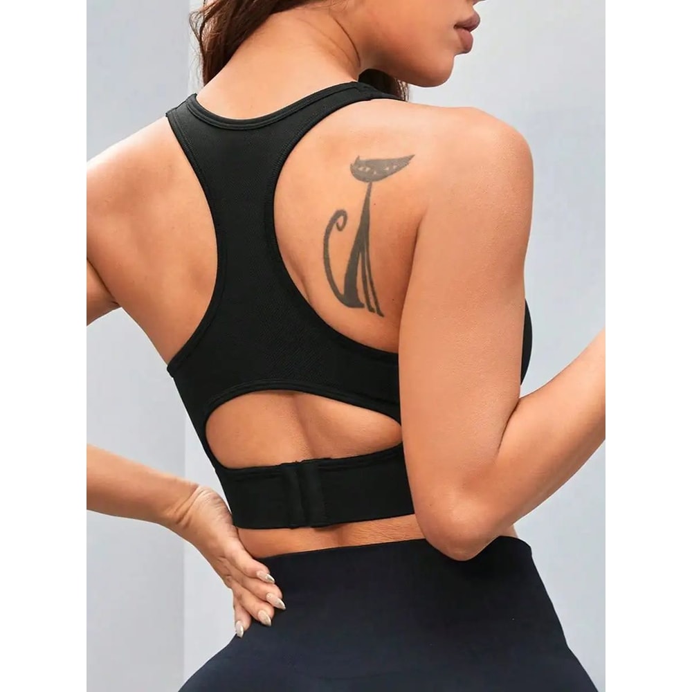 Premium Womens Longline Racerback Padded Workout Sports Bra Tank Top