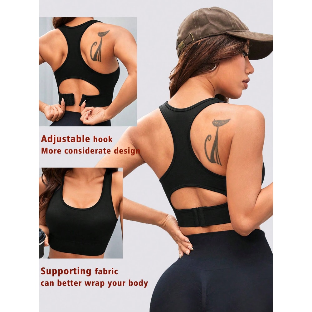 Premium Womens Longline Racerback Padded Workout Sports Bra Tank Top