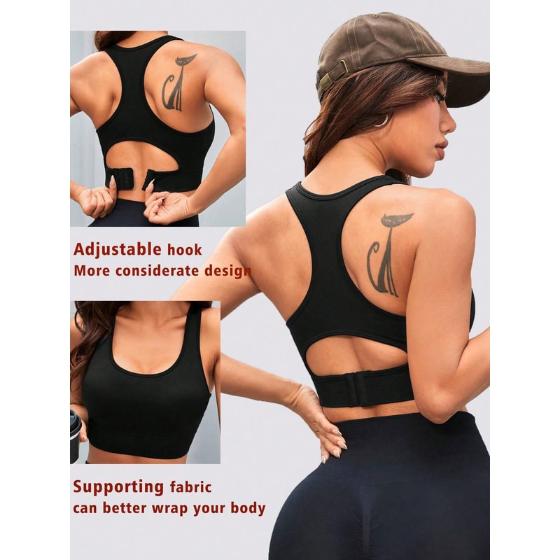 Premium Womens Longline Racerback Padded Workout Sports Bra Tank Top