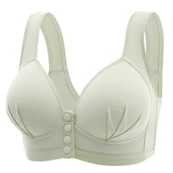 comfortfit plus size front closure bra – breathable wireless support & beautiful back design