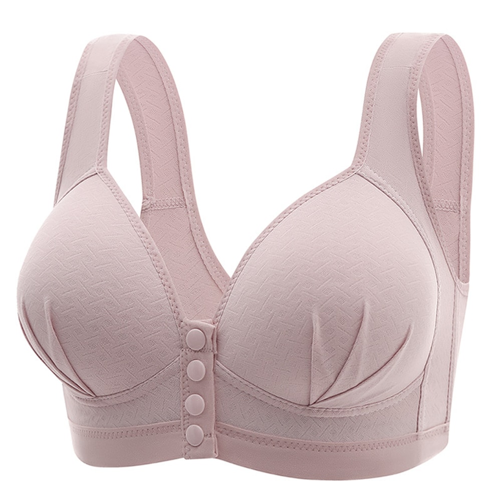 ComfortFit Plus Size Front Closure Bra – Breathable Wireless Support & Beautiful Back Design