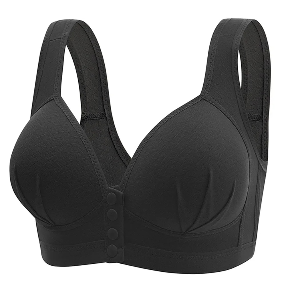 ComfortFit Plus Size Front Closure Bra – Breathable Wireless Support & Beautiful Back Design