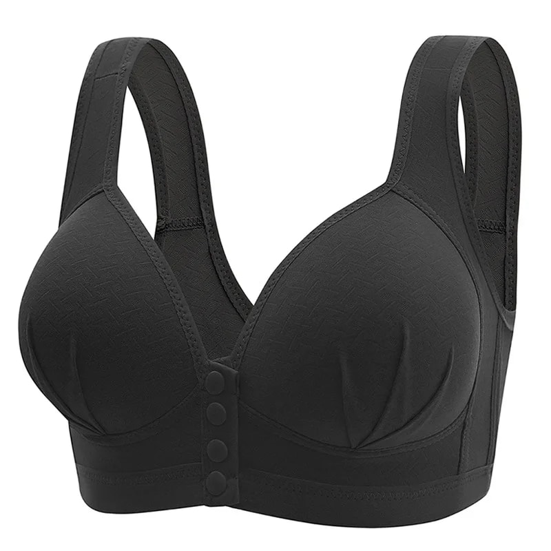 ComfortFit Plus Size Front Closure Bra – Breathable Wireless Support & Beautiful Back Design