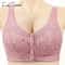 FallSweet Comfortable Front Closure Cotton Bra Plus Size Wireless Support 4