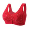 FallSweet Comfortable Front Closure Cotton Bra Plus Size Wireless Support 8