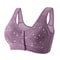 FallSweet Comfortable Front Closure Cotton Bra Plus Size Wireless Support 7