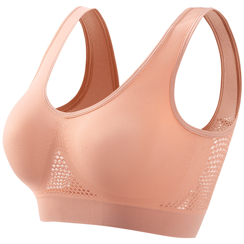 Seamless Wireless Sports Bralette Top Breathable Yoga Fitness Bra Plus Size 7