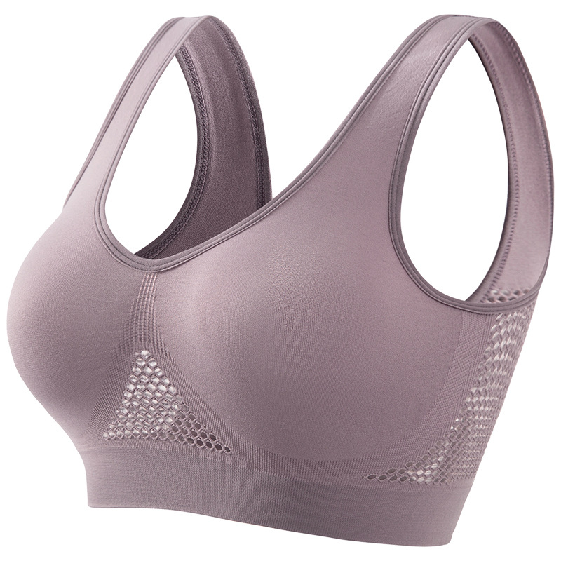 Seamless Wireless Sports Bralette Top Breathable Yoga Fitness Bra Plus Size 12