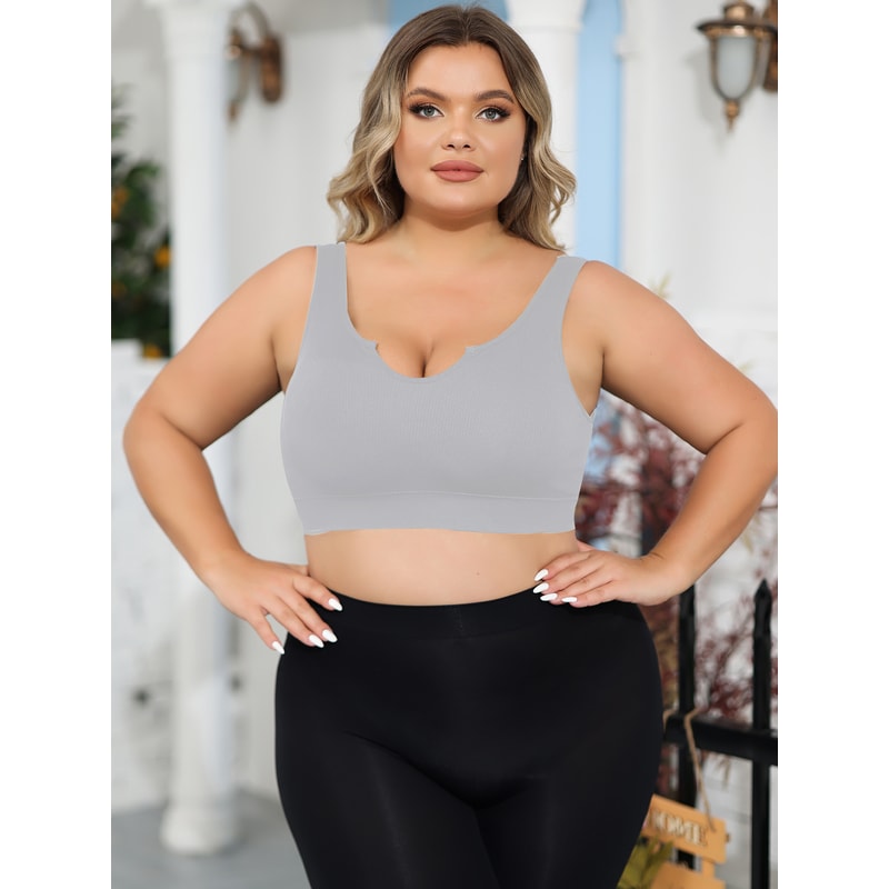 ComfortFlex Plus Size Wireless Support Bra Seamless Full Coverage Comfort