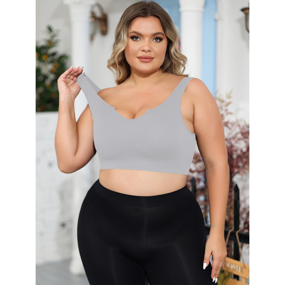 ComfortFlex Plus Size Wireless Support Bra Seamless Full Coverage Comfort