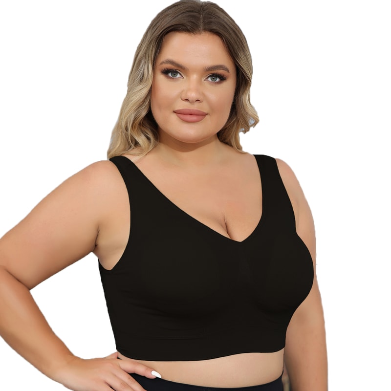 ComfortFlex Full Coverage Plus Size Bra Wireless Bra with Removable Pads, Shaping & Lift Support