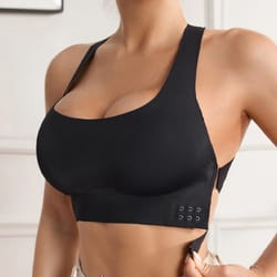 everyday comfort cross back wireless sports bra for women with push up support