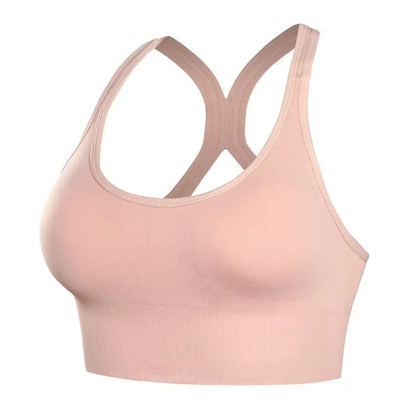 ComfortFlex Wireless Seamless Sports Bra – U Neck Shock Absorbing Support