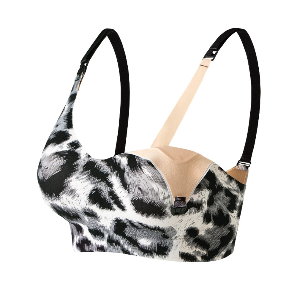 Leopard Elegance Wireless Push Up Bra – Seamless, Breathable Lingerie for Women with All Day Comfort