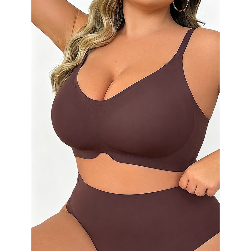 ComfortFit Large Size Wireless Bra Breathable Women Underwear with Easy Front Buckle for All Day Comfort