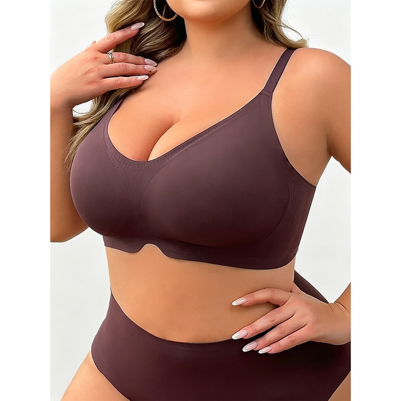 ComfortFit Large Size Wireless Bra Breathable Women Underwear with Easy Front Buckle for All Day Comfort