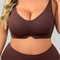 ComfortFit Large Size Wireless Bra Breathable Women Underwear with Easy Front Buckle for All Day Comfort