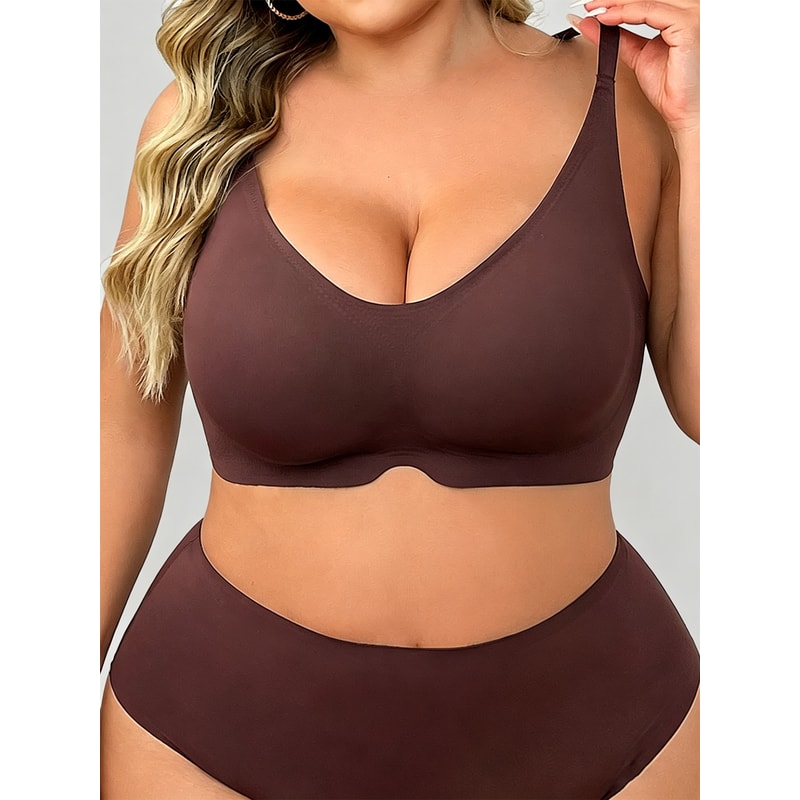 ComfortFit Large Size Wireless Bra Breathable Women Underwear with Easy Front Buckle for All Day Comfort