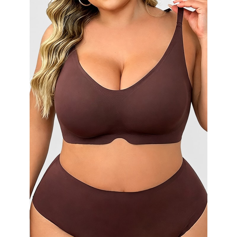 ComfortFit Large Size Wireless Bra Breathable Women Underwear with Easy Front Buckle for All Day Comfort