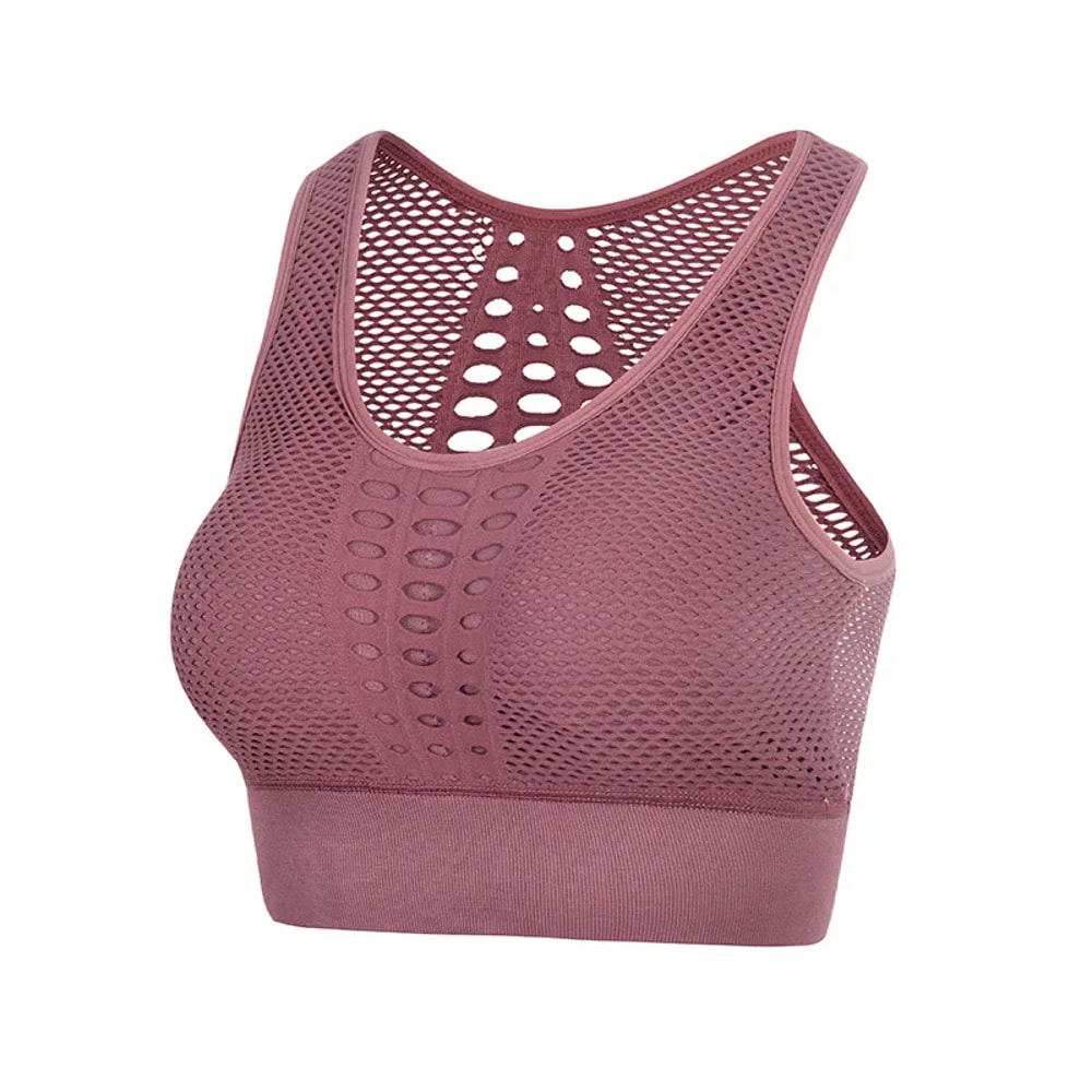 Seamless Support Womens Sports Bra Breathable Wireless Shockproof Gym Yoga Crop Top 1