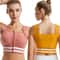 Ultimate Zipper Sports Bra Crop Top Built In Support Plus Size Workout Activewear 1