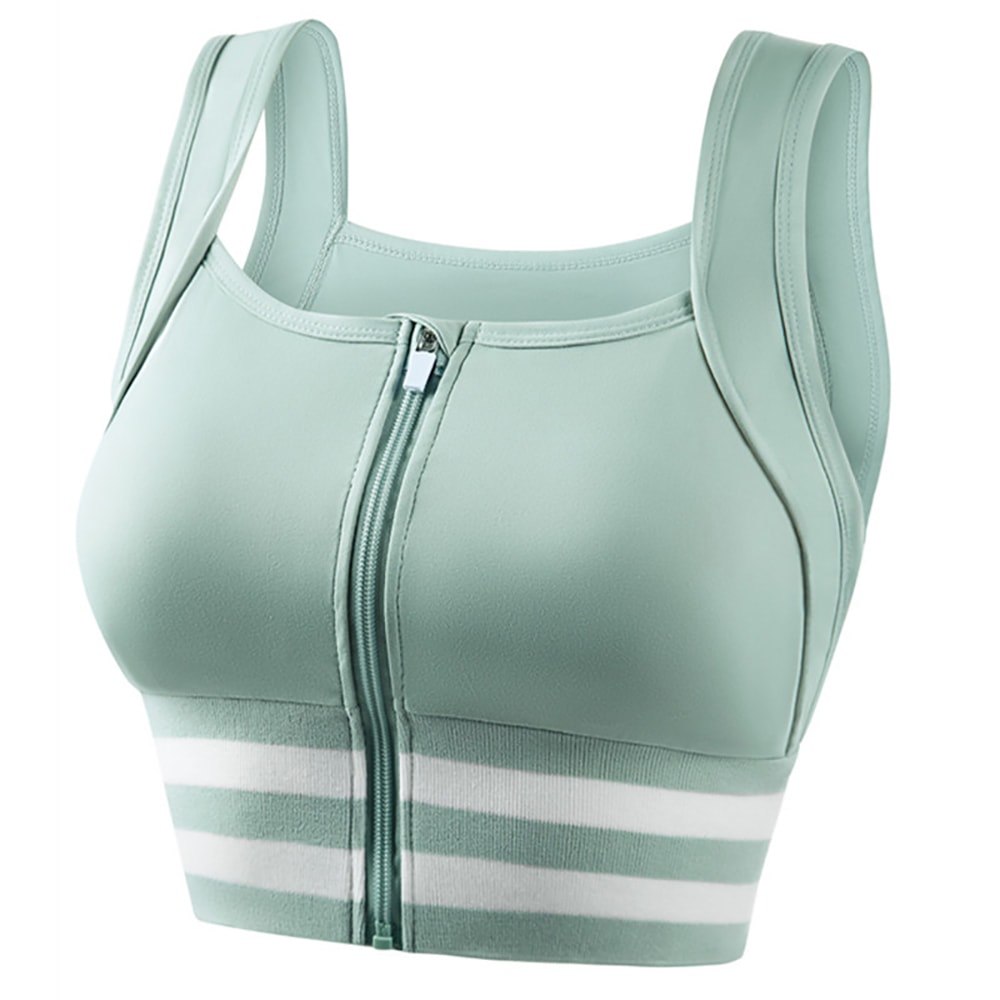 Ultimate Zipper Sports Bra Crop Top Built In Support Plus Size Workout Activewear 7