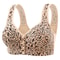 Leopard Front Closure Wireless Push Up Bra For Women Plus Size Comfort Support 2