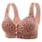 Leopard Front Closure Wireless Push Up Bra For Women Plus Size Comfort Support 3