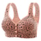 Leopard Front Closure Wireless Push Up Bra For Women Plus Size Comfort Support 3