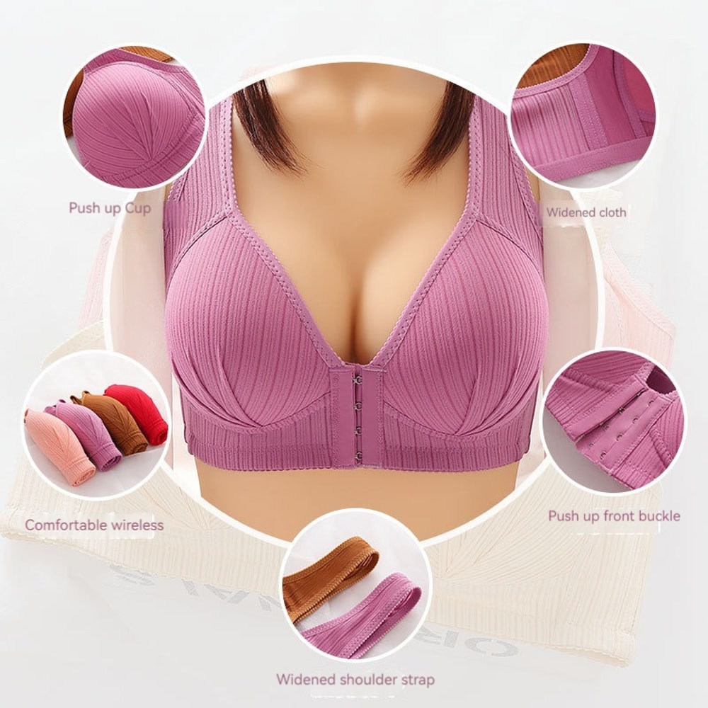 ComfortFit Plus Size Front Closure Bra Wire Free Everyday Support 1