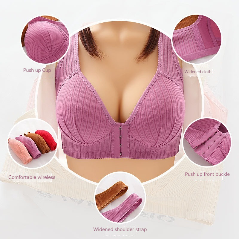 ComfortFit Plus Size Front Closure Bra Wire Free Everyday Support 1
