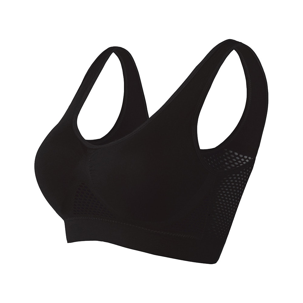 ComfortFit Plus Size Wireless Sports Bra Seamless Medium Support Yoga Workout Bra With Removable 5