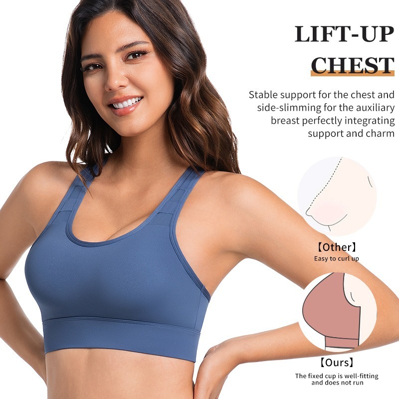 High Support Racerback Workout Bra Seamless High Impact Sports Bra for Running & Gym