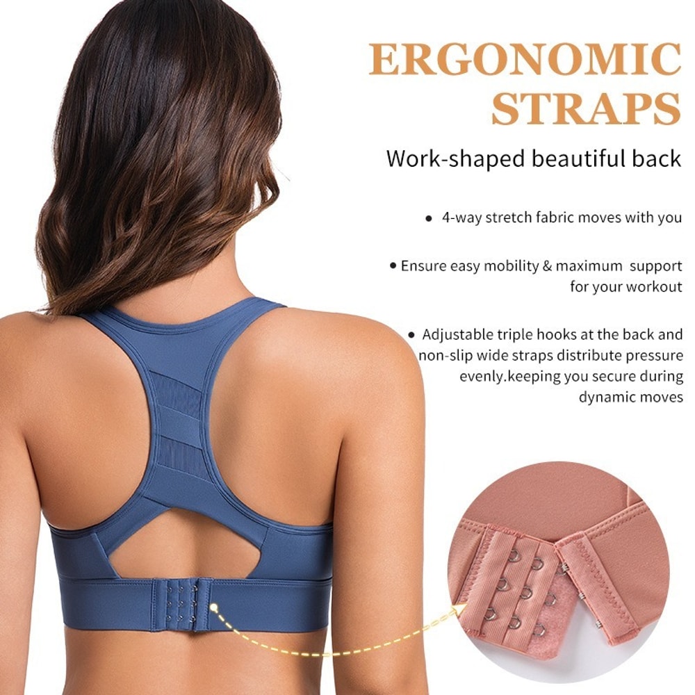 High Support Racerback Workout Bra Seamless High Impact Sports Bra for Running & Gym