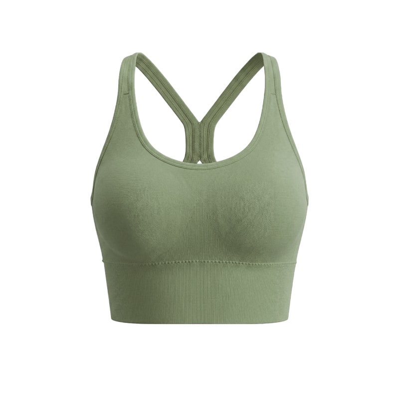 High Support Sports Bra – Seamless Workout Bra Wireless Crop Top for Yoga & Running
