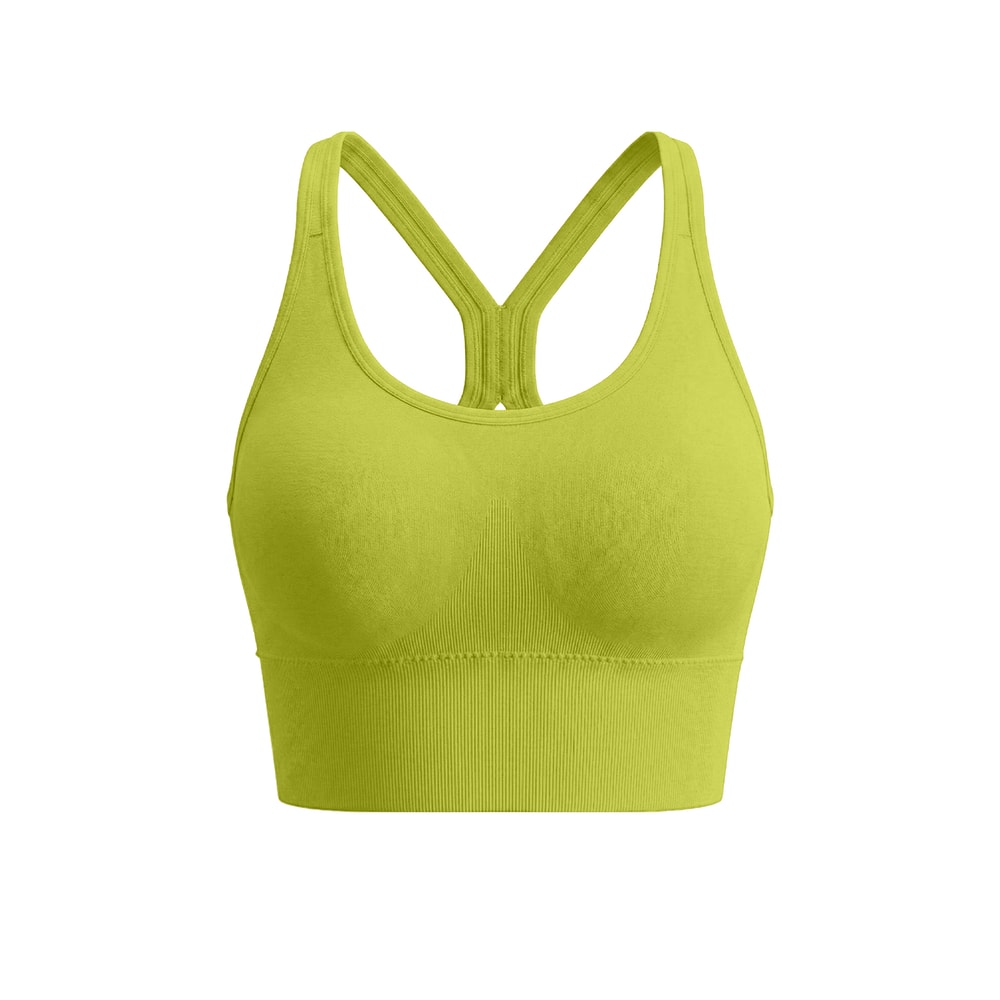 High Support Sports Bra – Seamless Workout Bra Wireless Crop Top for Yoga & Running