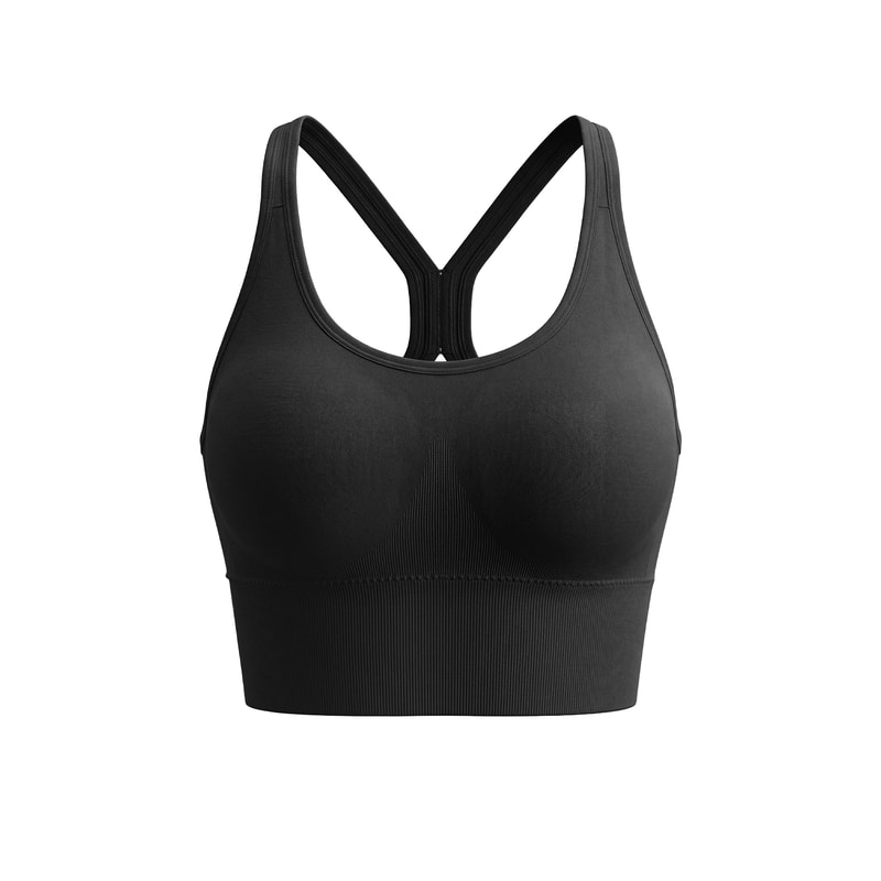 High Support Sports Bra – Seamless Workout Bra Wireless Crop Top for Yoga & Running