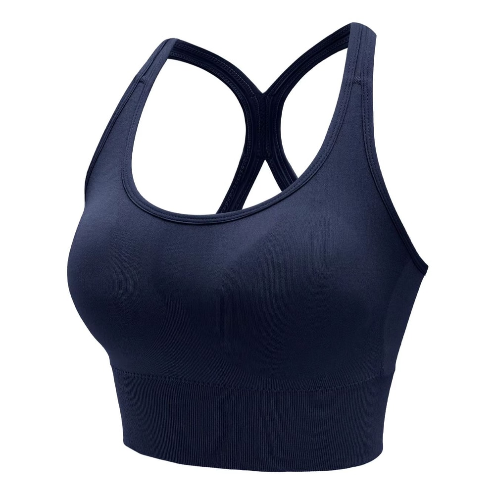 High Support Sports Bra – Seamless Workout Bra Wireless Crop Top for Yoga & Running