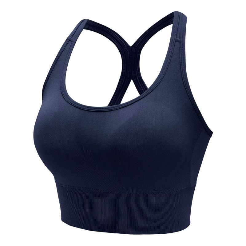High Support Sports Bra – Seamless Workout Bra Wireless Crop Top for Yoga & Running