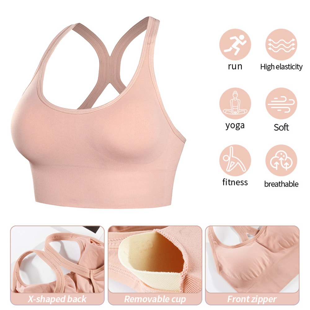 High Support Cross Back Yoga & High Impact Sports Bra for Women Quick Dry Gym Top Fit