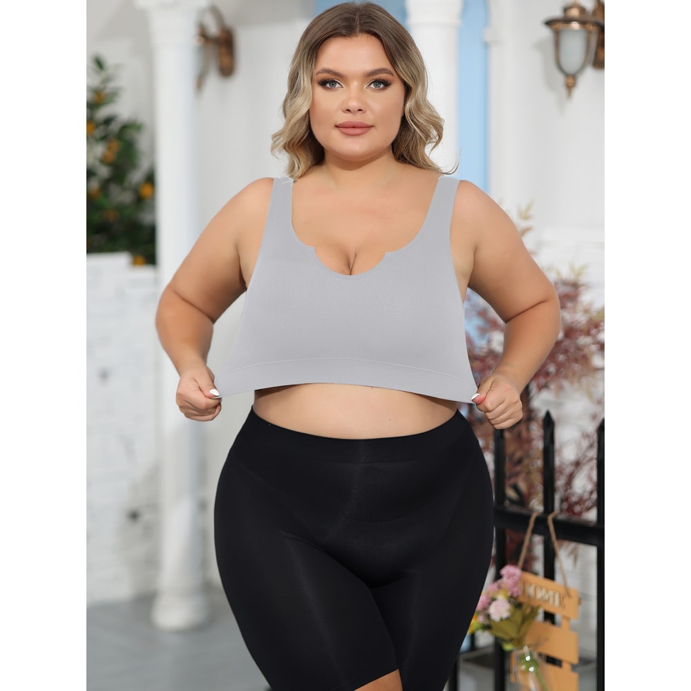 Ultra Comfort Plus Size Bra Wireless Support Bralette – Lift & Side Smoothing