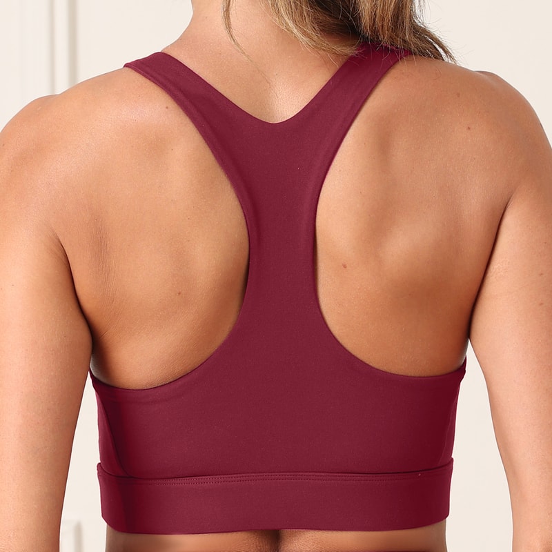 Womens TBack Workout Sports Bra Stretchy Tank With Removable Pads Sports Bra Support 0
