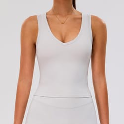 longline open back yoga tank – womens strappy workout & gym sports bra top