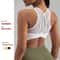Premium Strappy Back Mesh Sports Bra Breathable Workout Supportive Yoga Crop Top For Women 2