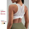 Premium Strappy Back Mesh Sports Bra Breathable Workout Supportive Yoga Crop Top For Women 2