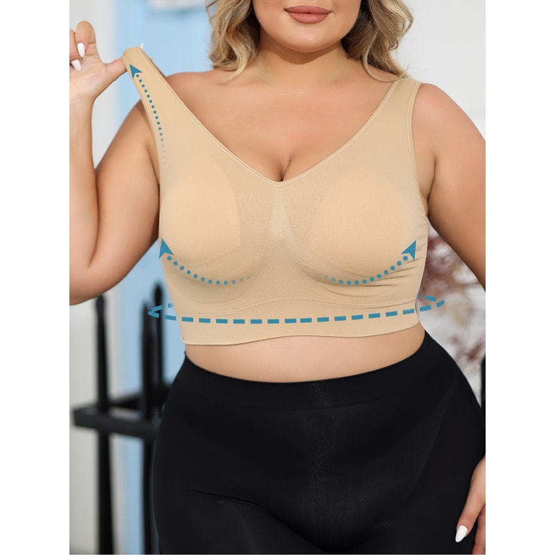 Ultimate Comfort Plus Size Wireless Bra With Lift Removable Pads 2