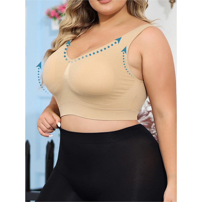 Ultimate Comfort Plus Size Wireless Bra With Lift Removable Pads 3