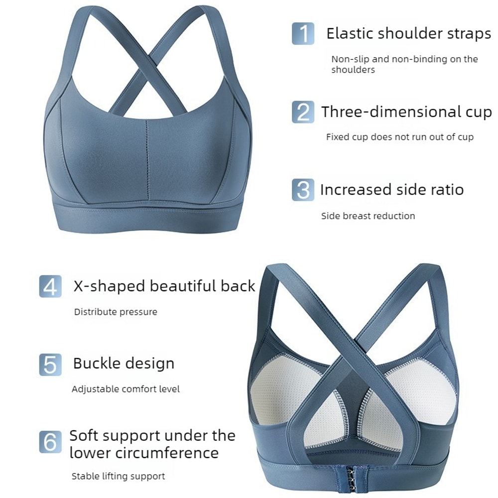 Womens Performance High Impact Sports Bra Wireless Crisscross Back Yoga Gym Running Fitness Suppo 5